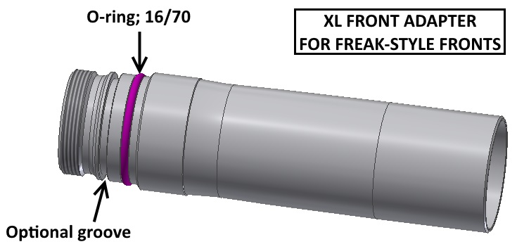 silver gloss new Nummech Autococker XL barrel adapter for Freak barrels 